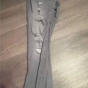 H&M Gray Skinny Distressed Jeans